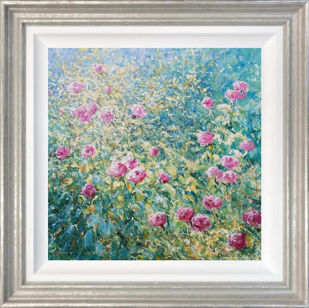 Mariusz Kaldowski - 'Pink Rose Bush' - Framed Original Art