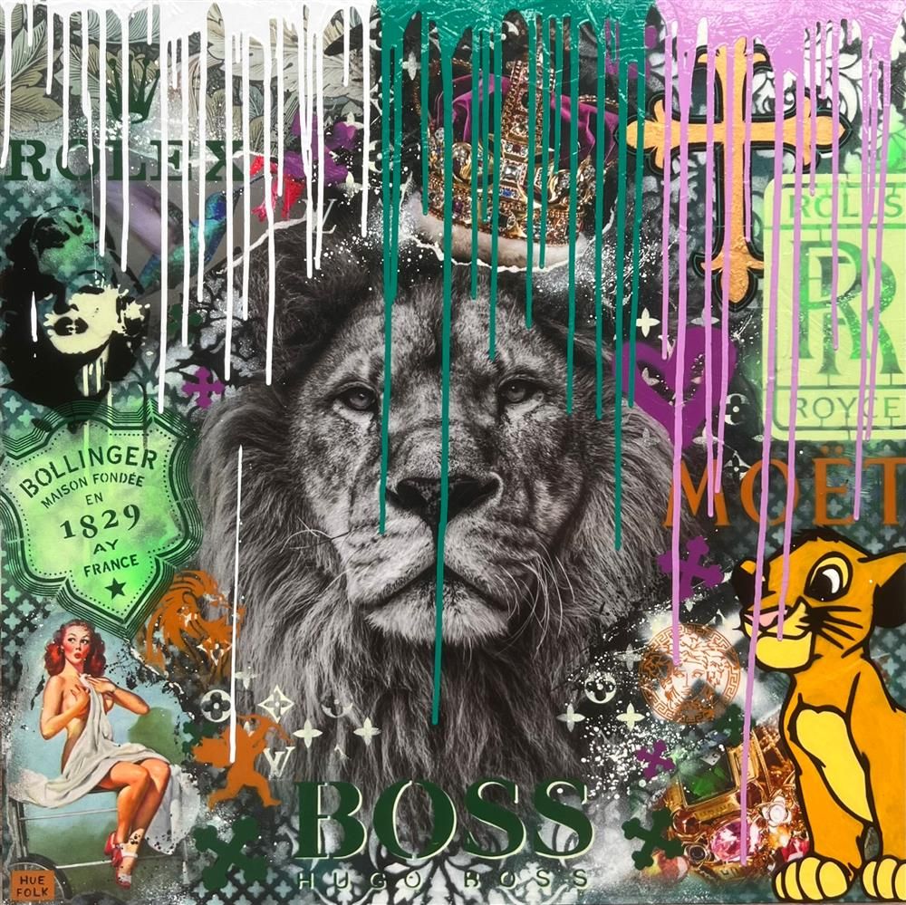 Hue Folk - 'The King' - Framed Original Art