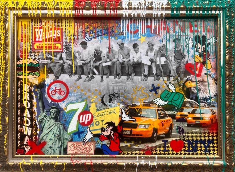 Hue Folk - 'New York Heights' - Framed Original Art