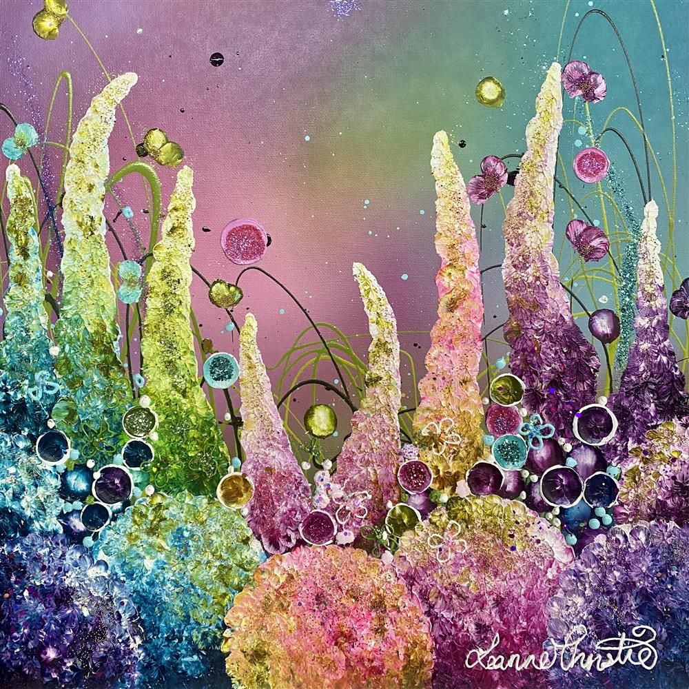 Leanne Christie - 'Sparkling Petals' - Framed Original Artwork