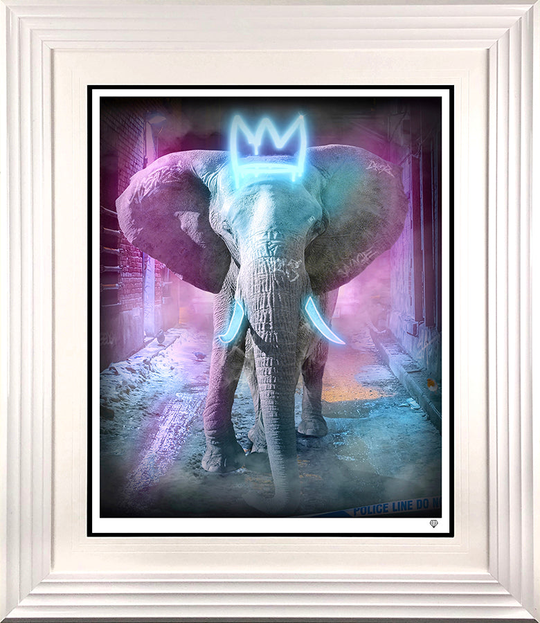 JJ Adams - 'Young Bull' (Blue Neon) - Framed Limited Edition
