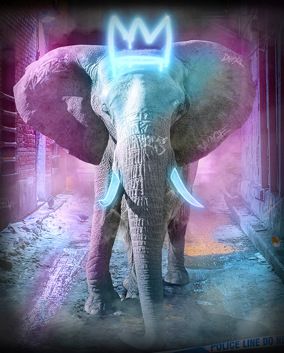 JJ Adams - 'Young Bull' (Blue Neon) - Framed Limited Edition