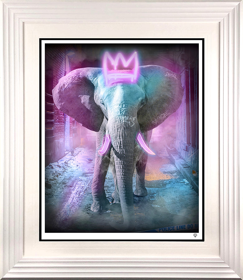 JJ Adams - 'Young Bull' (Pink Neon) - Framed Limited Edition