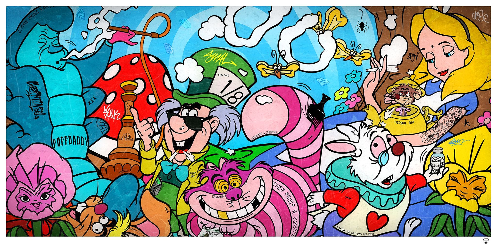 JJ Adams - 'We're All Mad Here' (Alice in Wonderland)-  Framed Limited Edition