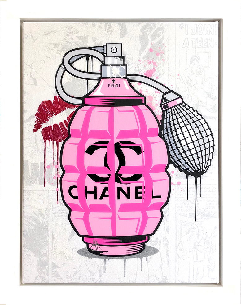 JJ Adams - 'Designer Grenades (Chanel Perfume)' - Framed Limited Edition