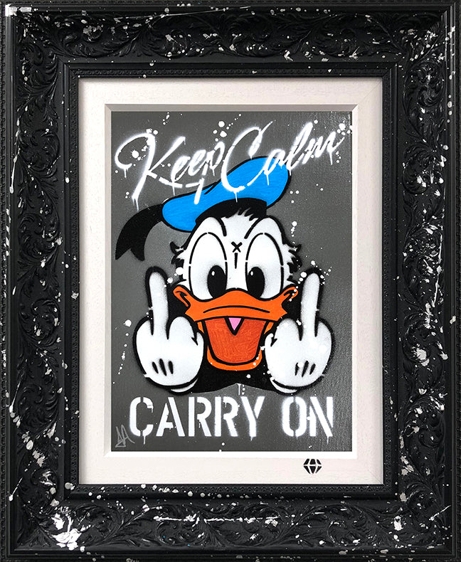 JJ Adams - 'Keep Calm Donald (Grey)' - Framed Original