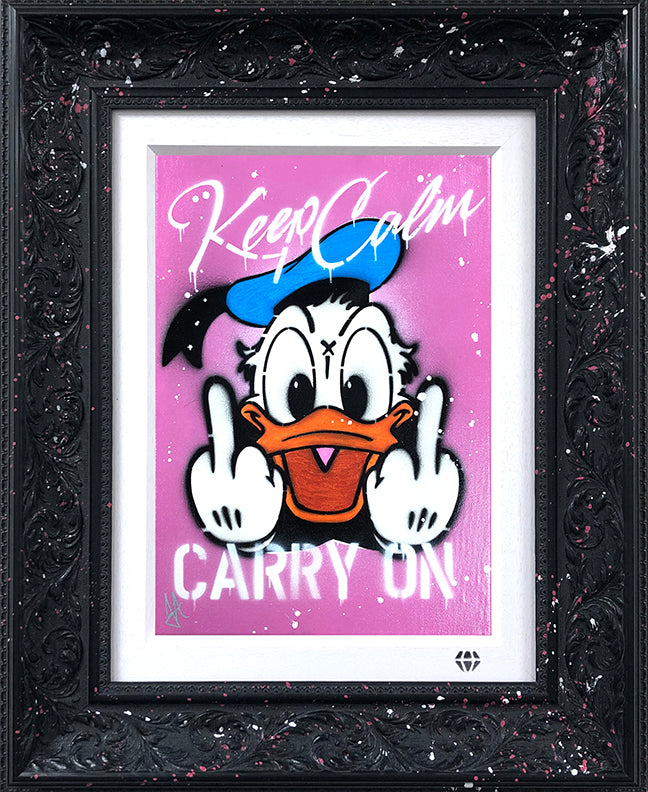 JJ Adams - 'Keep Calm Donald (Pink)' - Framed Original