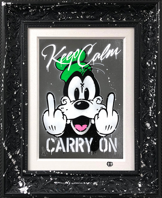 JJ Adams - 'Keep Calm Goofy (Grey)' - Framed Original