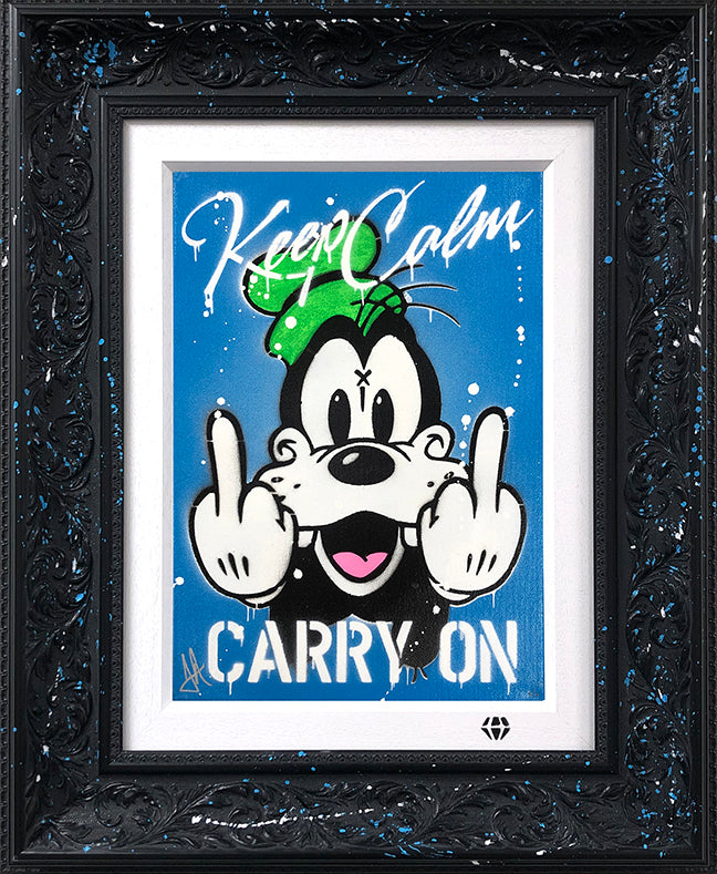JJ Adams - 'Keep Calm Goofy (Blue)' - Framed Original