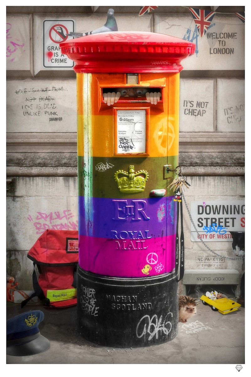 JJ Adams - 'Postman Patrick (Rainbow Edition)'  - Framed Limited Edition