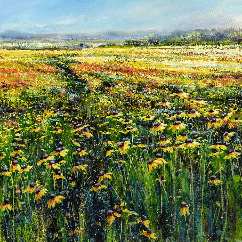 Kara Strachan - 'Yellow Daisy Field' - Framed Limited Edition Art