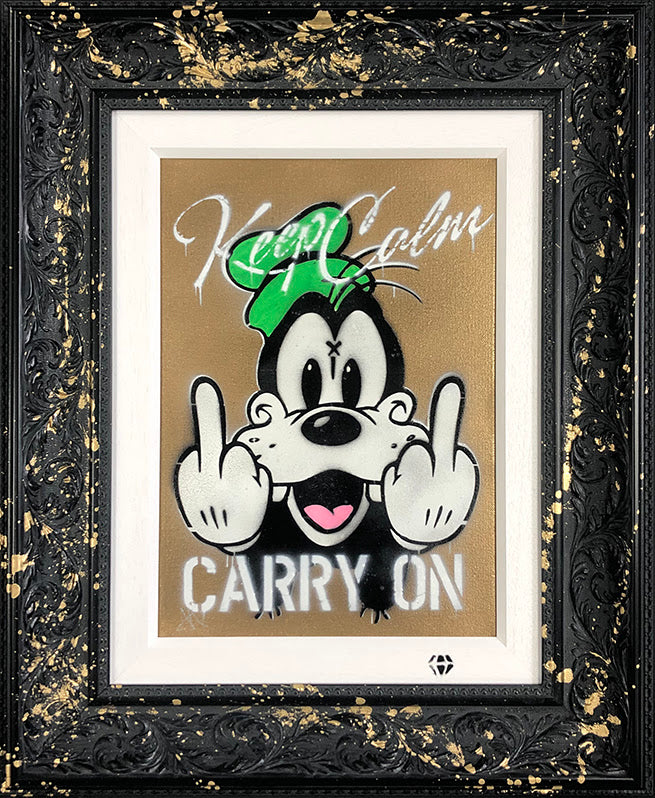 JJ Adams - 'Keep Calm Goofy (Gold)' - Framed Original