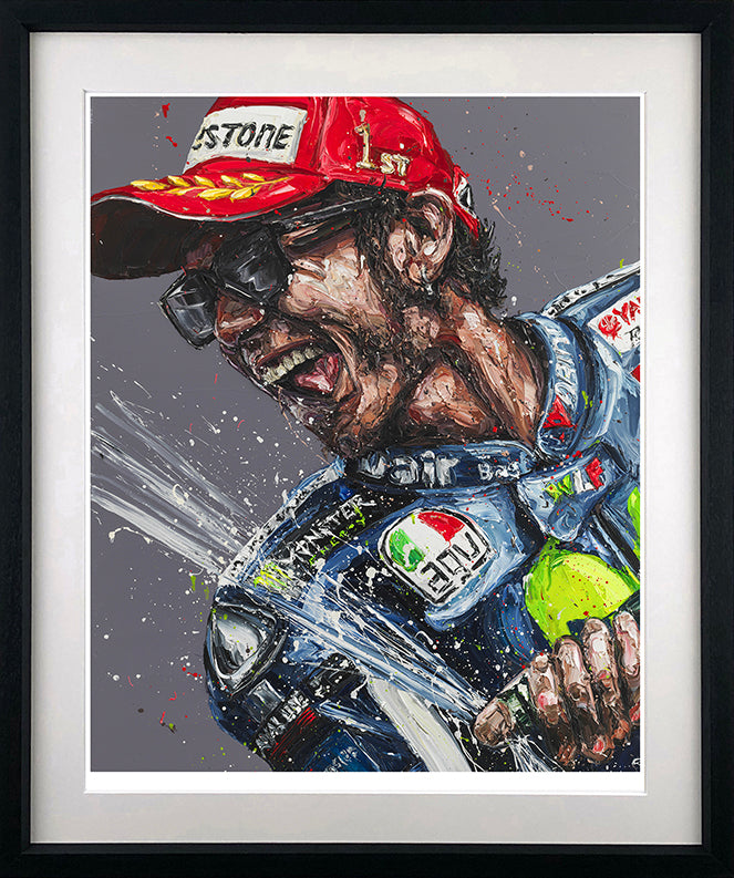 Paul Oz - 'Champagne Rossi' (Valentino Rossi) - Framed Limited Edition