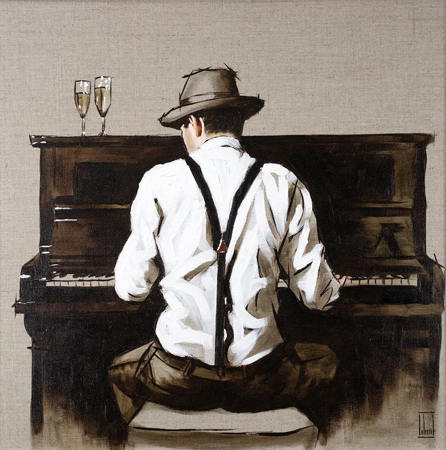 Richard Blunt - 'Piano Man - Sketch' - Framed Limited Edition