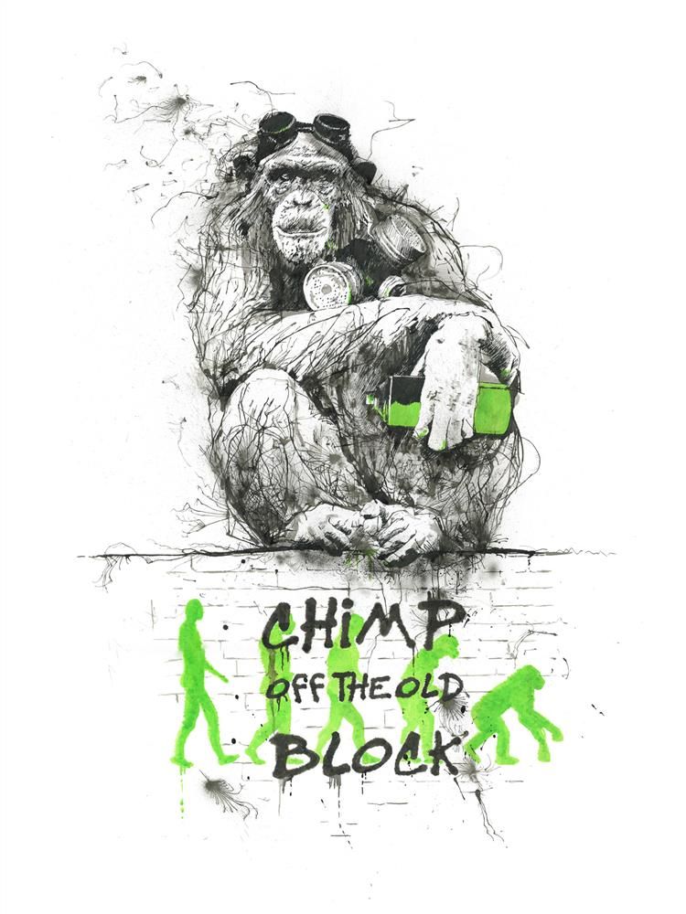 Scott Tetlow - 'Chimp Off The Old Block' - Framed Limited Edition Print