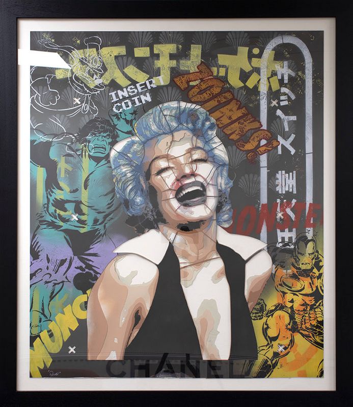 Zombi - ' Theres So Much To Smile About - Original Stencil ' - Framed Original Art